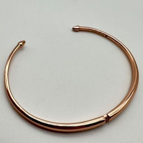 Stella & Dot Pave Inset Rose Gold Cuff Dainty Minimalist understated Elegant - Picture 8 of 8